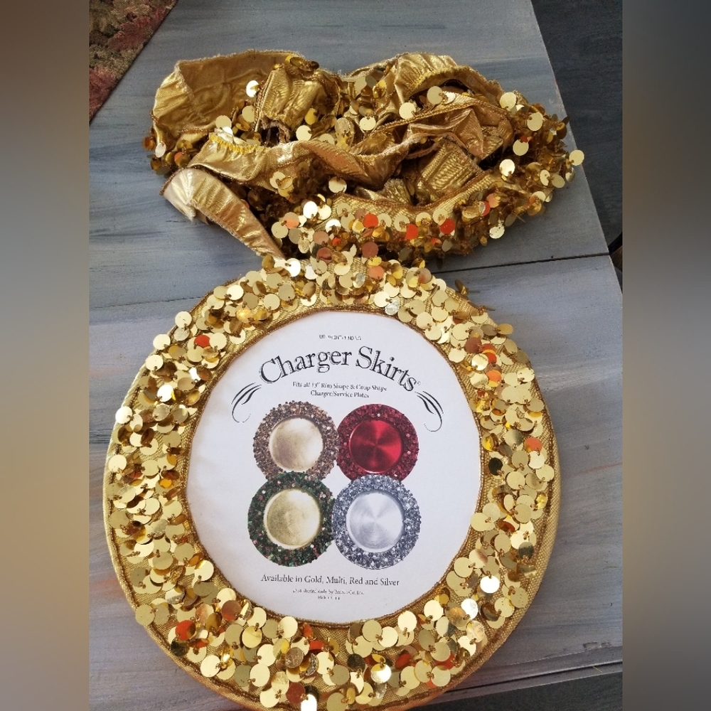 Gold with Sequins Charger skirts